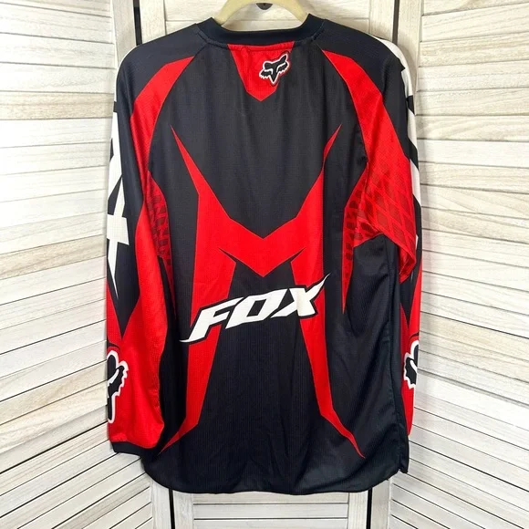 Fox Racing Motocross Gear Men’s Red and Black Honda Long Sleeve Jersey Medium - Picture 3 of 10